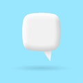 3d speech bubble for chart, talk, text message. Modern balloon shape text blank or dialog banner design. Vector.